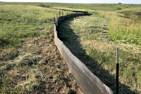 Silt fence installed in Black Forest, Colorado for Winsome subdivision.