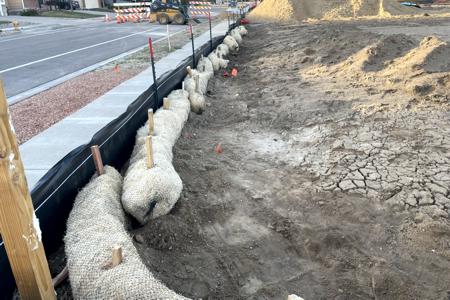Erosion Control in Colorado Springs. Installed Straw Waddles as a secondary measure on a jobsite in Colorado Springs.