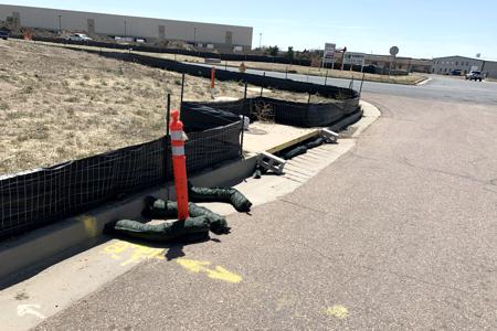 Silt fence installed in Colorado Springs for a new commercial building