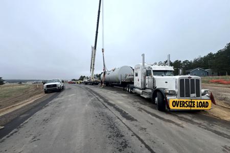 Excavating in Black Forest, Colorado with the installation of a 30,000 gallon water tank that will be used by Falcon Fire Department. It was 60' long, 14' deep and 20' wide.