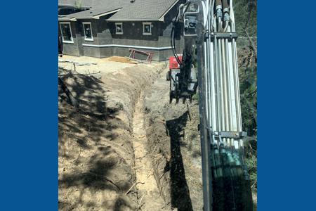 Trenching in Larkspur, Colorado for a new natural gas line to a new home build