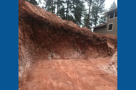 Excavating in Larkspur, Colorado. We are ready for the footers to be poured as this detached garage will be connected to the house with a breezeway.