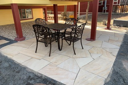 Flagstone patio in Monument Colorado