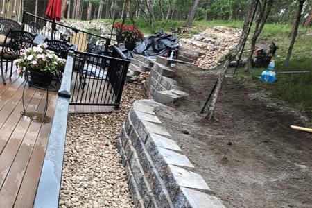 Segmental retaining wall in Monument, Colorado